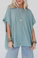 Apricot ribbed knit batwing sleeve tunic oversized t shirt - t-shirts