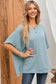 Apricot ribbed knit batwing sleeve tunic oversized t shirt - t-shirts