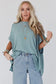 Apricot ribbed knit batwing sleeve tunic oversized t shirt - t-shirts