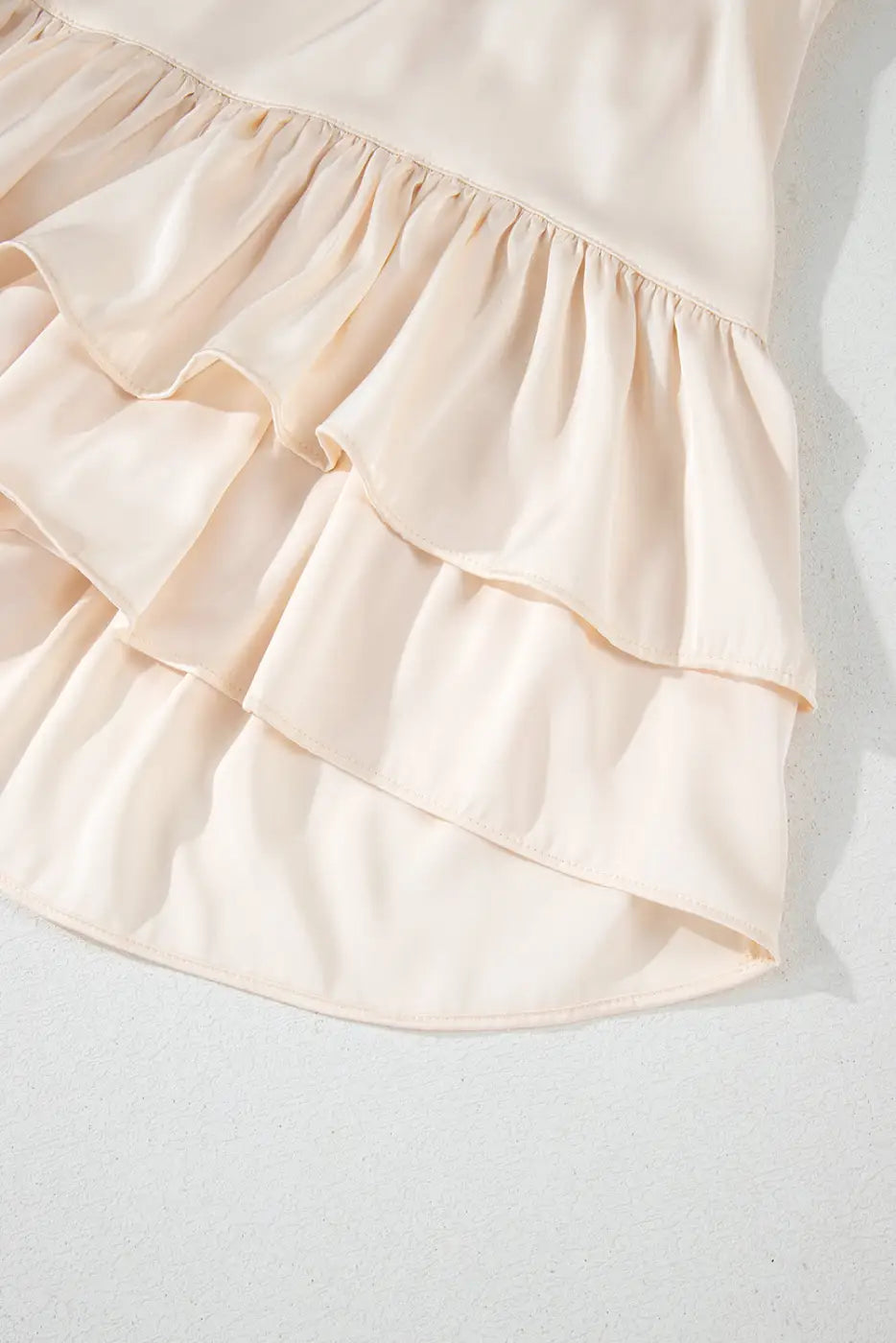 Apricot ruffle puff mini dress