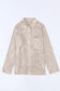 Apricot sequin collared bust pocket buttoned shirt - tops