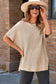 Apricot short sleeve side slit oversized sweater - new