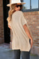 Apricot short sleeve side slit oversized sweater - new