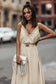 Apricot sleeveless maxi dress - elastic belt - dresses