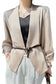 Apricot solid lapel collar satin blazer - blazers