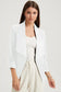 Apricot solid lapel collar satin blazer - blazers