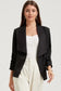 Apricot solid lapel collar satin blazer - black / s / 90% polyester + 10% elastane - blazers