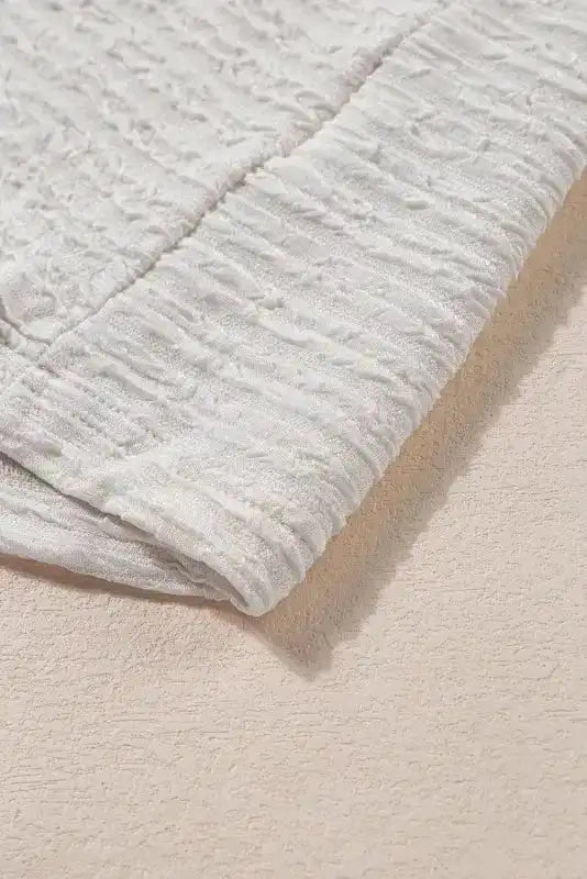 Apricot Solid Textured Drawstring Henley Hoodie - Fashionfitz