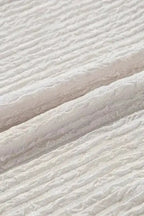 Apricot Solid Textured Drawstring Henley Hoodie - Fashionfitz