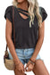 Apricot strappy v neck overlap short sleeve top - t-shirts