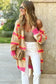 Apricot stripe knit cardigan - cardigans