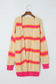 Apricot stripe knit cardigan - cardigans