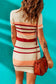 Apricot striped bodycon mini dress - dresses