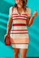 Apricot striped bodycon mini dress - dresses