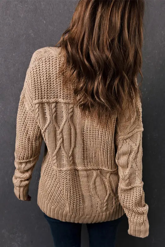 Apricot texture knit cardigan - cardigans