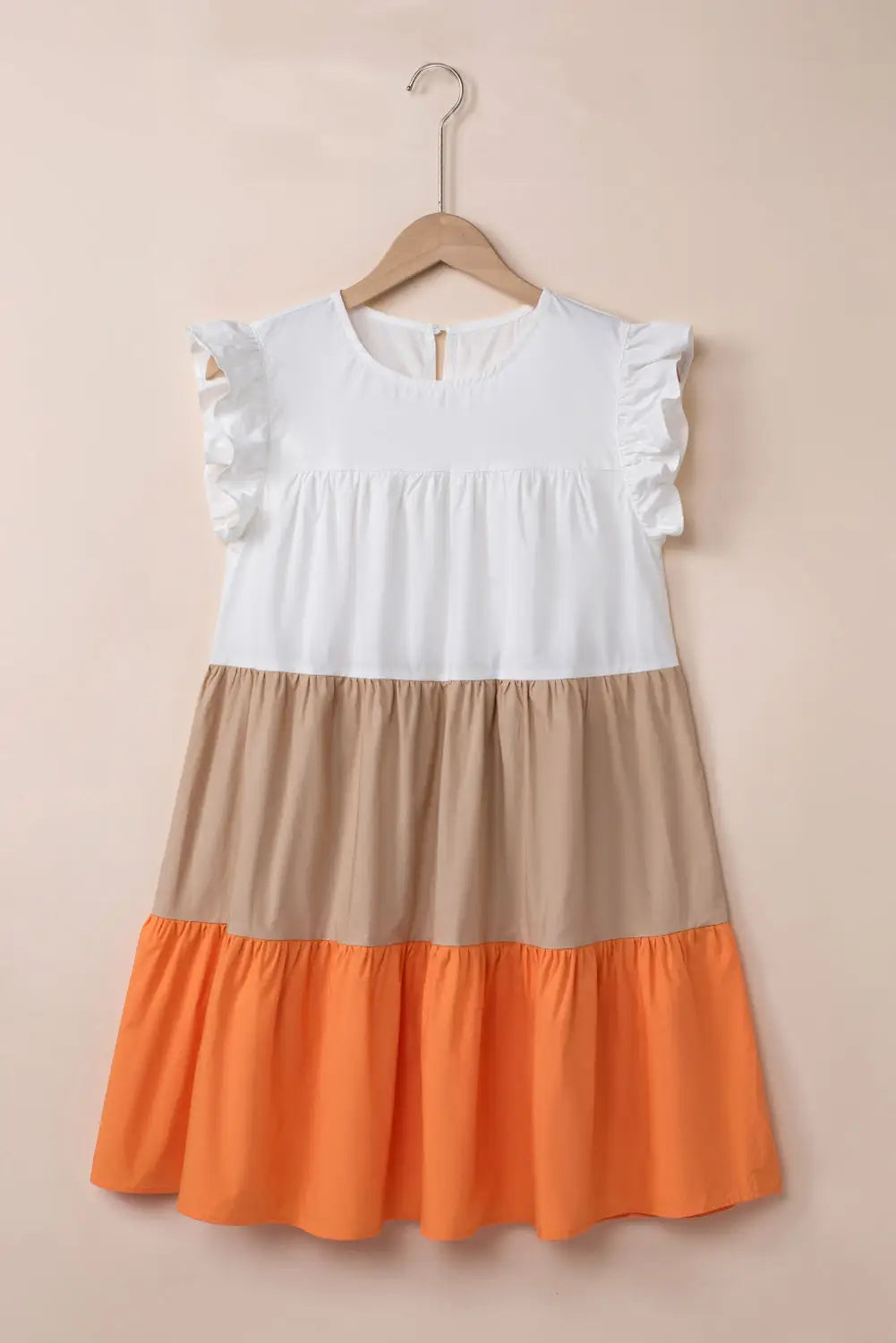 Apricot tiered mini dress - dresses