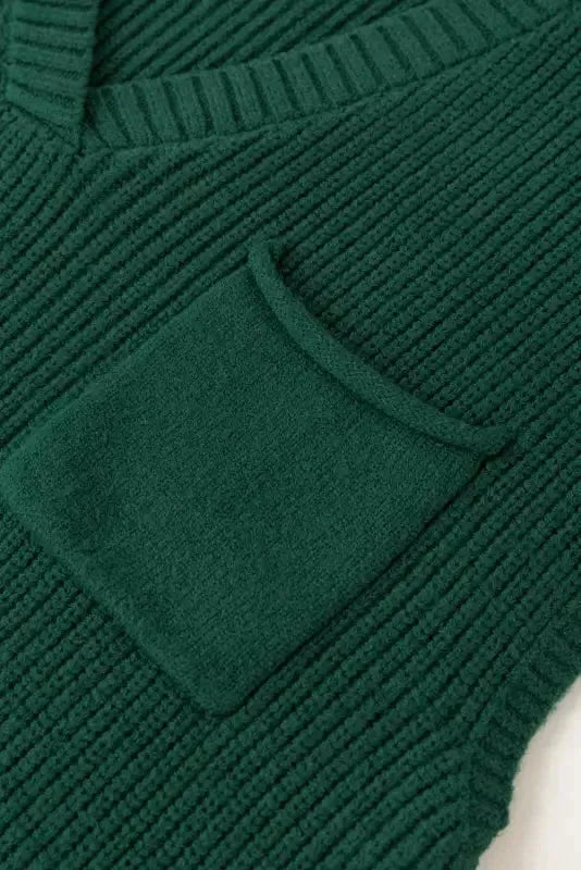 Apricot V-Neck Sweater - Ribbed Cap Sleeve - Fashionfitz