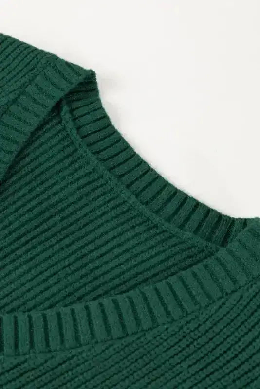 Apricot V-Neck Sweater - Ribbed Cap Sleeve - Fashionfitz