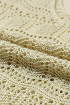 Apricot V-Neck Crochet Vest - Fashionfitz