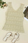 Apricot V-Neck Crochet Vest - Fashionfitz