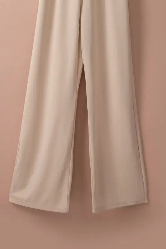 Apricot wide leg jumpsuit - waist tie - jumpsuits