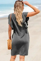 Aruba Flutter Sleeve Mini Dress - Fashionfitz