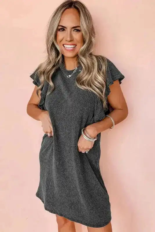 Aruba Flutter Sleeve Mini Dress - Fashionfitz