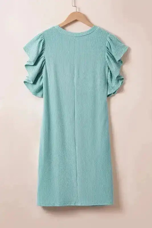 Aruba Flutter Sleeve Mini Dress - Fashionfitz