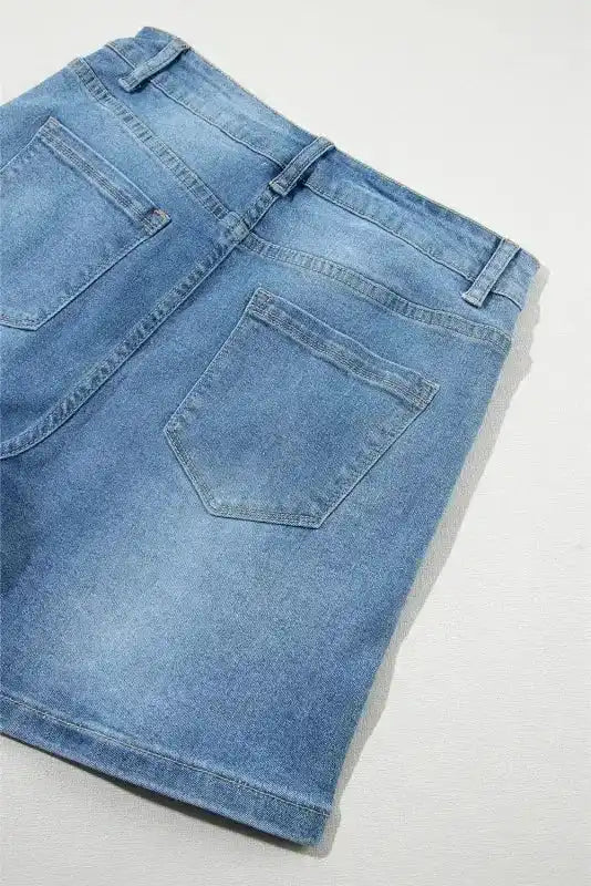 Ashleigh Blue Rhinestone Denim Shorts - Fashionfitz