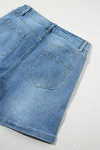 Ashleigh Blue Rhinestone Denim Shorts - Fashionfitz