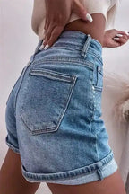 Ashleigh Blue Rhinestone Denim Shorts - Fashionfitz