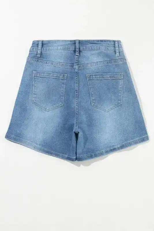 Ashleigh Blue Rhinestone Denim Shorts - Fashionfitz