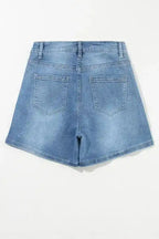 Ashleigh Blue Rhinestone Denim Shorts - Fashionfitz