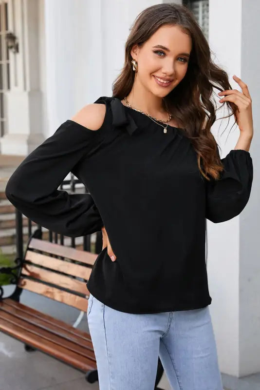 Asymmetric off shoulder blouse - blouses