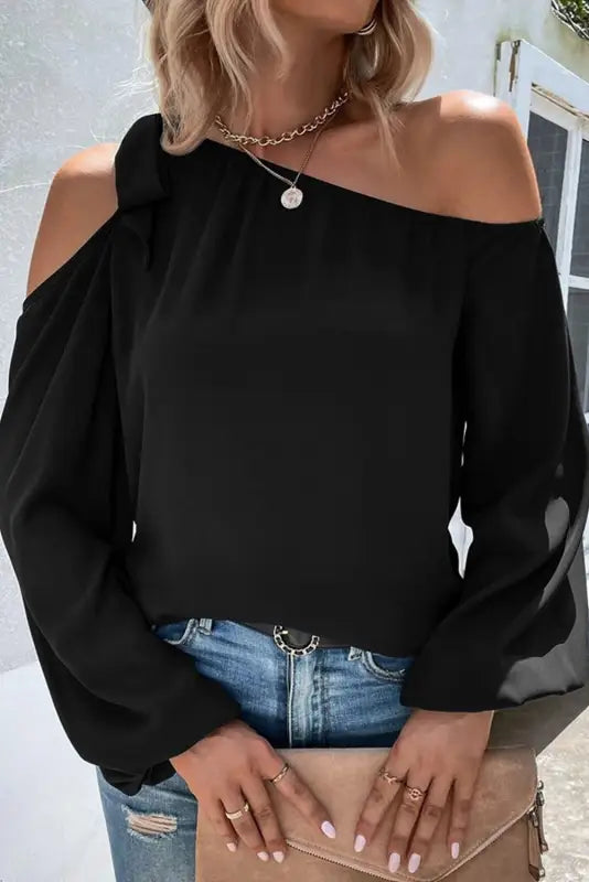 Asymmetric off shoulder blouse - blouses