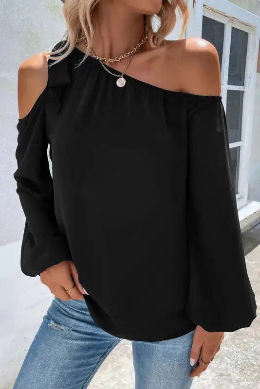 Asymmetric off shoulder blouse - blouses