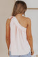 Asymmetric tie-on shoulder tank top - tops