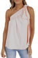 Asymmetric tie-on shoulder tank top - tops