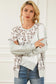 Asymmetrical leopard texture splicing loose sweatshirt - tops