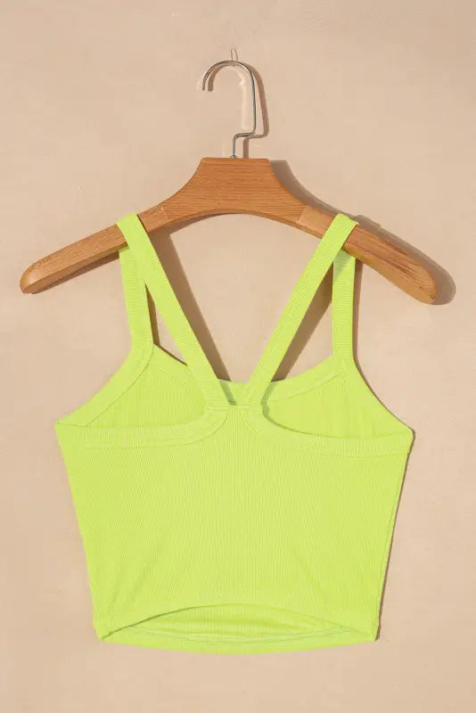 Athletic ribbed cropped cami top - tops