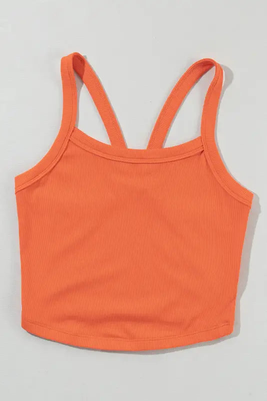 Athletic ribbed cropped cami top - tops