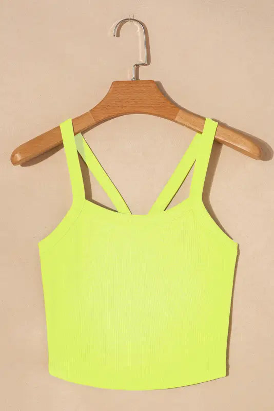 Athletic ribbed cropped cami top - tops