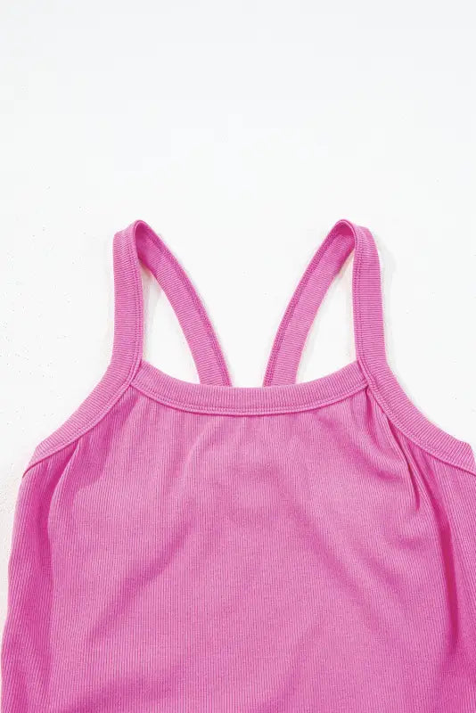 Athletic ribbed cropped cami top - tops