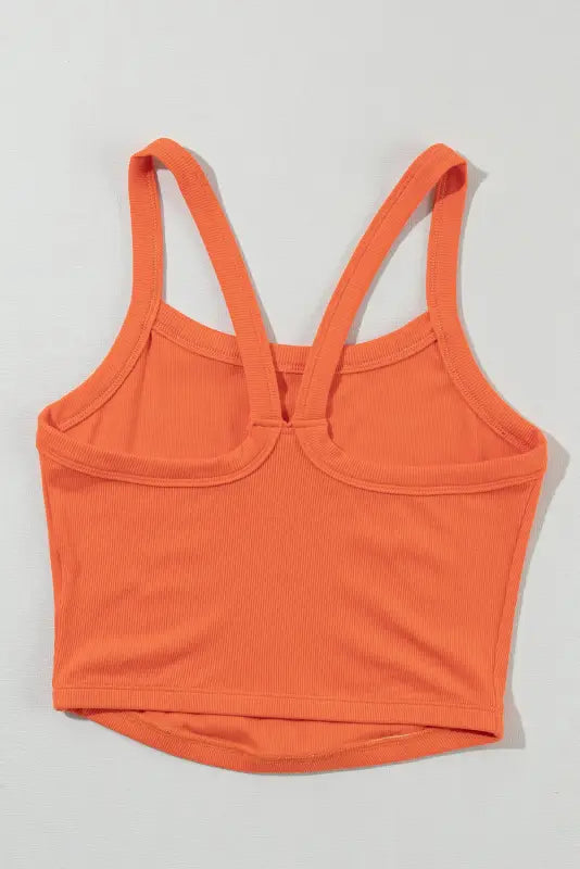 Athletic ribbed cropped cami top - tops