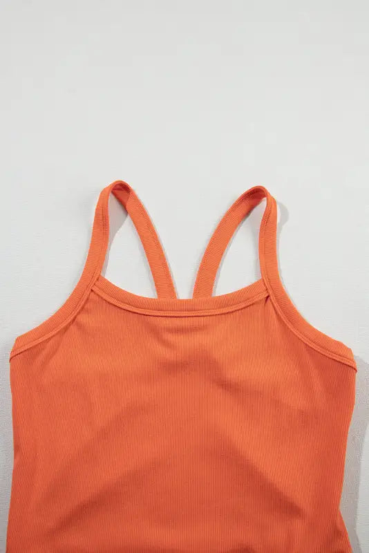 Athletic ribbed cropped cami top - tops