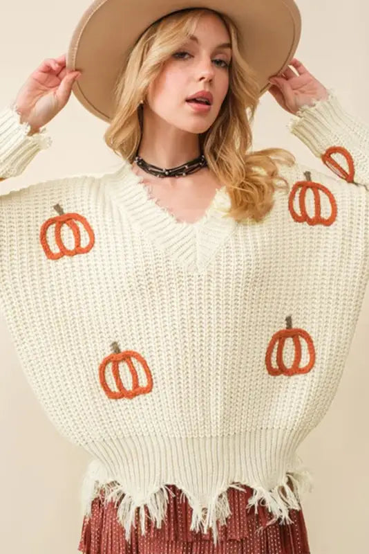 Autumn charm cable knit sweater