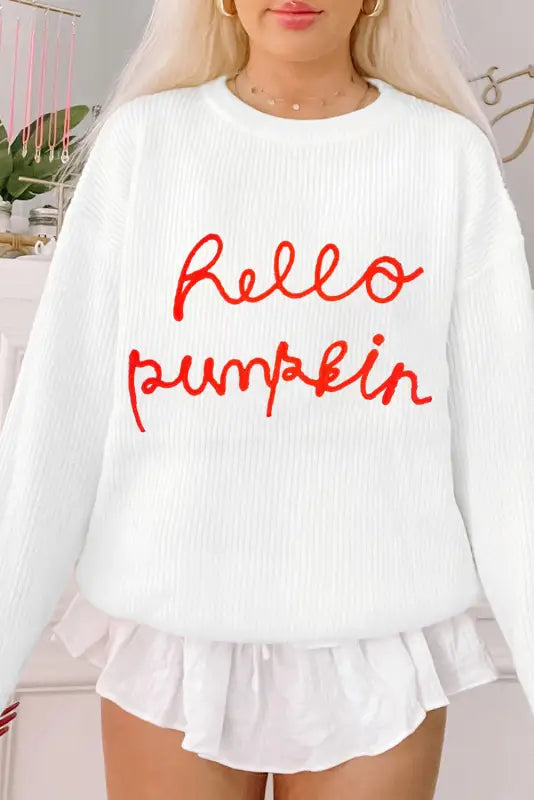 Hello pumpkin graphic sweater | autumn charm | fashionfitz