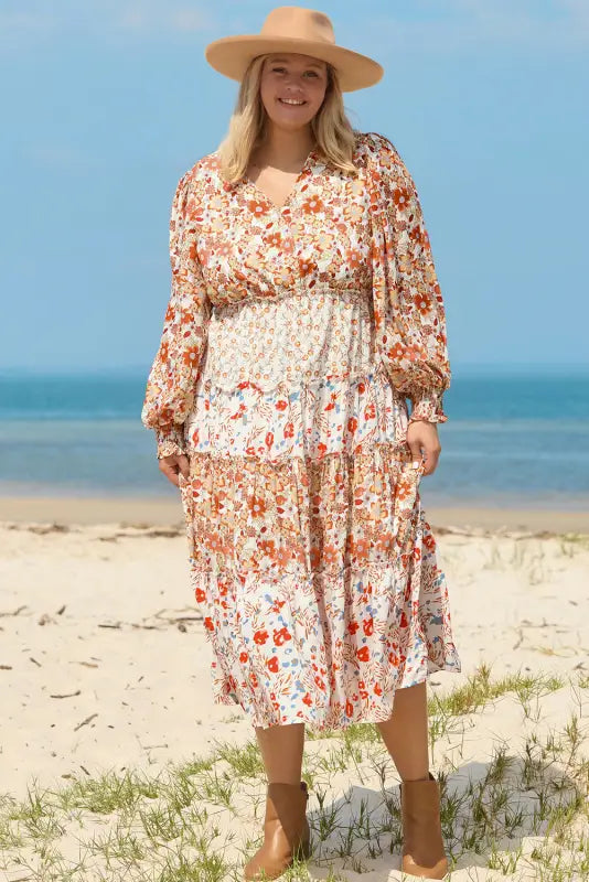 Autumn elegance maxi dress - captivate in seasonal style