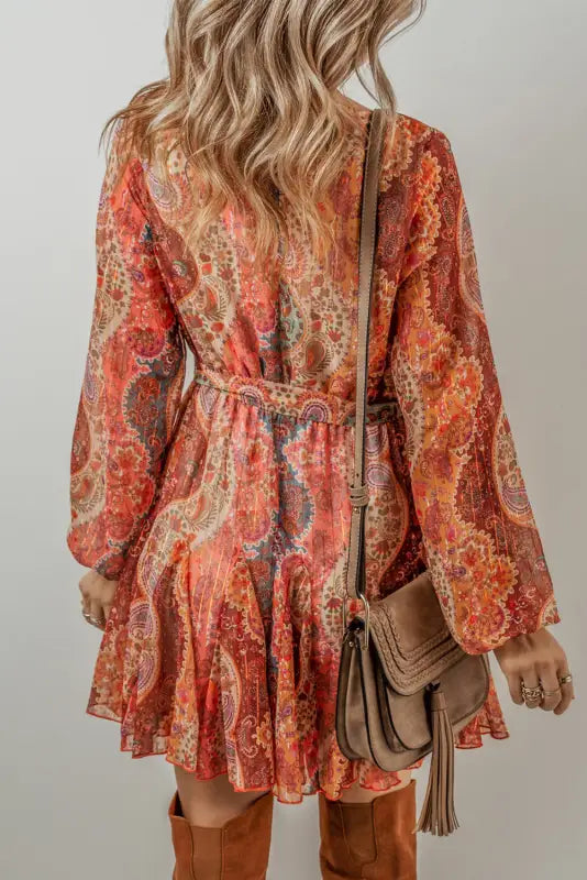 Autumn elegance paisley mini dress | fashionfitz