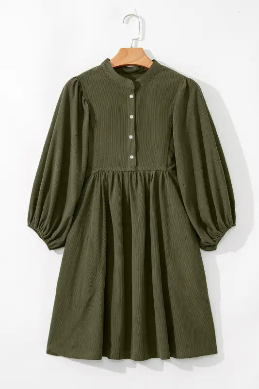 Autumn empire corduroy dress - vineyard green | fashionfitz